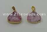 NGP4084 18*22mm - 20*24mm flat teardrop druzy quartz pendants