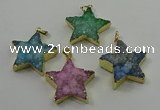 NGP4098 30*32mm - 32*35mm star druzy quartz pendants wholesale