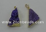 NGP4102 22*35mm - 24*40mm triangle druzy quartz pendants wholesale