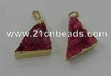 NGP4103 22*35mm - 24*40mm triangle druzy quartz pendants wholesale