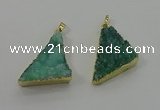 NGP4105 22*35mm - 24*40mm triangle druzy quartz pendants wholesale