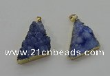 NGP4106 22*35mm - 24*40mm triangle druzy quartz pendants wholesale