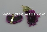 NGP4133 25*35mm - 40*50mm freeform druzy quartz pendants wholesale