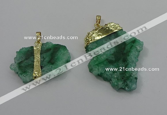 NGP4135 25*35mm - 40*50mm freeform druzy quartz pendants wholesale