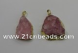 NGP4141 20*30mm - 35*45mm freeform rose quartz pendants wholesale