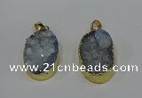 NGP4189 18*25mm - 18*28mm oval druzy quartz pendants wholesale