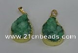 NGP4197 18*25mm - 18*28mm flat teardrop druzy quartz pendants