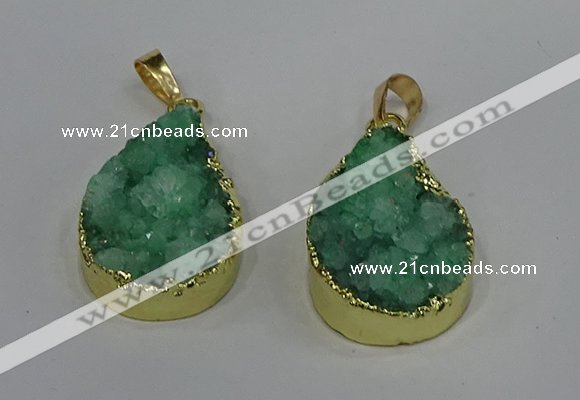 NGP4197 18*25mm - 18*28mm flat teardrop druzy quartz pendants