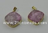 NGP4214 20mm - 22mm diamond druzy quartz pendants wholesale