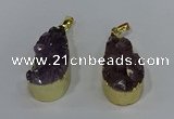 NGP4240 18*35mm teardrop druzy amethyst pendants wholesale