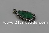 NGP4271 14*23mm flat teardrop plated quartz pendants wholesale