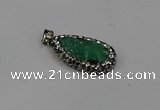 NGP4271 14*23mm flat teardrop plated quartz pendants wholesale