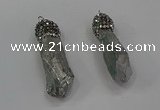 NGP4294 10*30mm - 15*45mmmm nuggets plated quartz pendants