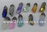 NGP4302 10*30mm - 15*45mmmm nuggets plated quartz pendants