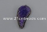 NGP4315 20*40mm - 25*50mm wing-shaped druzy quartz pendants