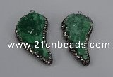 NGP4318 20*40mm - 25*50mm wing-shaped druzy quartz pendants