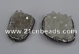 NGP4323 25*35mm - 30*40mm freeform white crystal pendants