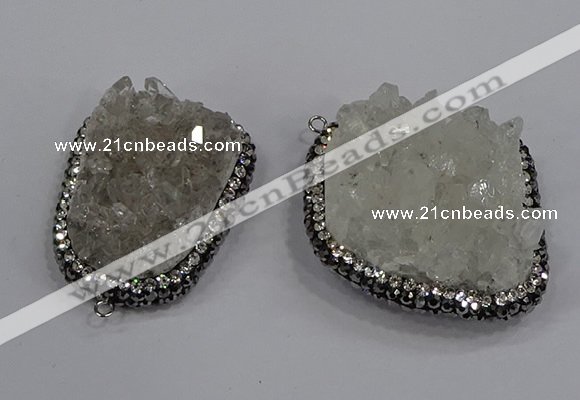 NGP4323 25*35mm - 30*40mm freeform white crystal pendants