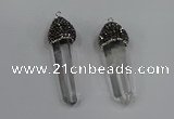 NGP4330 10*35mm - 12*45mm sticks white crystal pendants