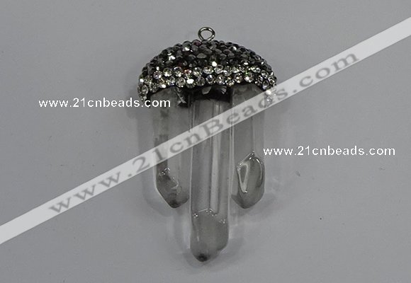 NGP4332 22*30mm - 25*35mm sticks white crystal pendants