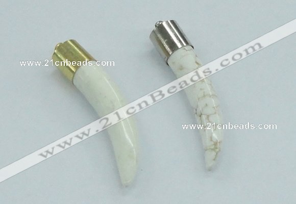 NGP4502 9*50mm - 9*55mm horn white turquoise pendants wholesale