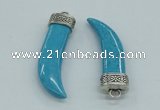 NGP4515 12*50mm - 12*55mm horn blue turquoise pendants wholesale