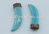 NGP4527 15*55mm - 15*60mm horn blue turquoise pendants wholesale