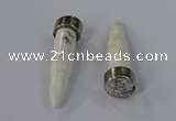 NGP4536 15*52mm bullet-shaped white howlite turquoise pendants