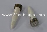 NGP4538 15*52mm bullet-shaped white howlite turquoise pendants