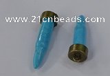 NGP4541 15*52mm bullet-shaped white howlite turquoise pendants