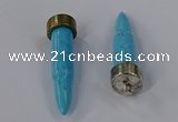 NGP4542 15*52mm bullet-shaped white howlite turquoise pendants