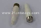 NGP4546 15*56mm bullet-shaped white howlite turquoise pendants