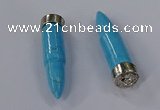 NGP4548 15*62mm bullet-shaped white howlite turquoise pendants