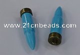 NGP4549 15*62mm bullet-shaped white howlite turquoise pendants