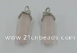 NGP5002 8*30mm sticks rose quartz gemstone pendants wholesale