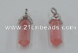 NGP5003 8*30mm sticks cherry quartz gemstone pendants wholesale