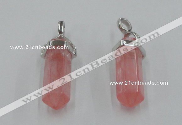 NGP5003 8*30mm sticks cherry quartz gemstone pendants wholesale