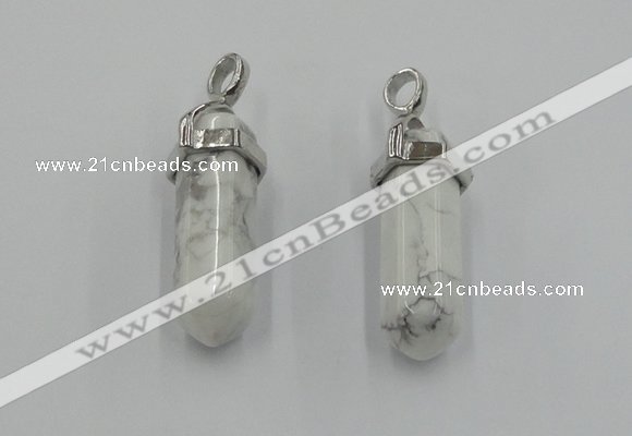 NGP5005 8*30mm sticks white howlite gemstone pendants wholesale