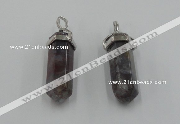 NGP5012 8*30mm sticks Indian agate gemstone pendants wholesale