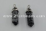 NGP5021 8*30mm sticks snowflake obsidian pendants wholesale