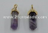 NGP5029 8*30mm sticks amethyst gemstone pendants wholesale