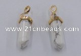 NGP5030 8*30mm sticks white howlite gemstone pendants wholesale