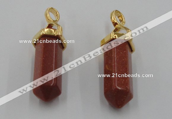 NGP5031 8*30mm sticks goldstone pendants wholesale