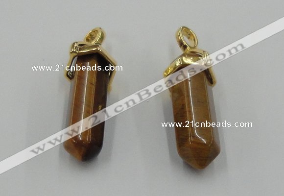 NGP5041 8*30mm sticks yellow tiger eye pendants wholesale