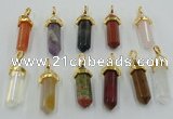 NGP5047 8*30mm sticks mixed gemstone pendants wholesale