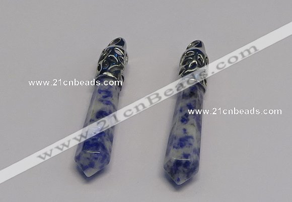 NGP5408 10*65mm sticks sodalite gemstone pendants wholesale