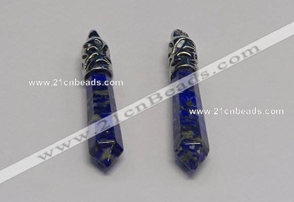 NGP5409 10*65mm sticks lapis lazuli gemstone pendants wholesale