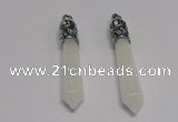 NGP5414 10*65mm sticks white jade gemstone pendants wholesale