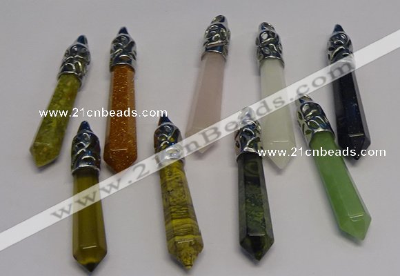 NGP5434 10*65mm sticks mixed gemstone pendants wholesale