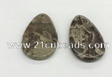 NGP5502 35*55mm flat teardrop rainforest agate pendants wholesale